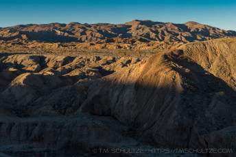 Sunset Over Diablo Dropoff is a photograph by T.M. Schultze taken at Anza-Borrego Desert State Park, California