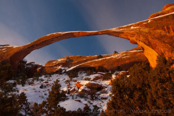 Landscape Arch Sunrise is a photograph by T.M. Schultze taken 2010 at Arches National Park, Utah
