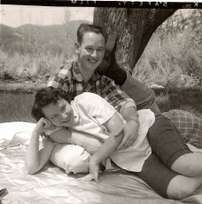 (1958) - On a picnic with my greatgrandparents.