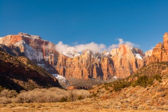 West Temple Sunrise is a photograph by T.M. Schultze taken 2009 at Zion National Park, Utah