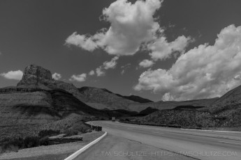 Highway 62 Revisited is a photograph by T.M. Schultze taken at Guadalupe Mountains National Park, Texas