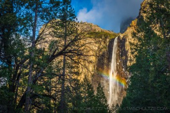Rainbow and Bridalveil Fall is a photograph by T.M. Schultze taken 2013 at Yosemite National Park, California
