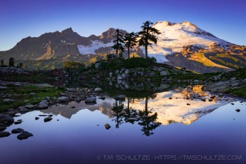 Mt. Baker, Sunset is a photograph by T.M. Schultze taken 2013 at Mt. Baker National Recreation Area, Washington