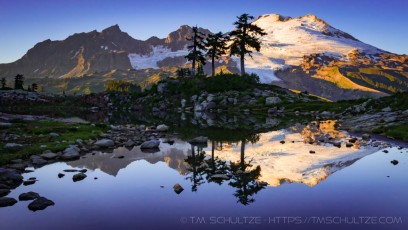 Mt. Baker, Sunset is a photograph by T.M. Schultze taken 2013 at Mt. Baker National Recreation Area, Washington