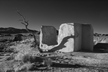 Ryan Ranch View, Black and White is a photograph by T.M. Schultze taken 2014 at Joshua Tree National Park, California