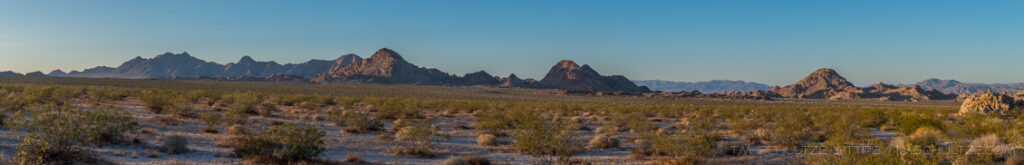 South Mojave Trails Panorama is a photograph by T.M. Schultze taken at Joshua Tree National Park, California