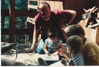 Grandfather with me and cousins Stacey and Sarah