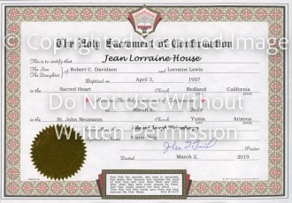 Jeannie House Confirmation