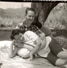 (1958) - On a picnic with my greatgrandparents.