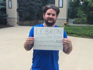 2014: Me Standing In Front Of Lebron's House Begging Him To Sign With The Lakers, Which He Did (Four Years Later)